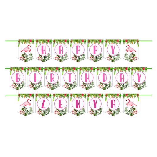 Flamingo Theme Personalized Bunting