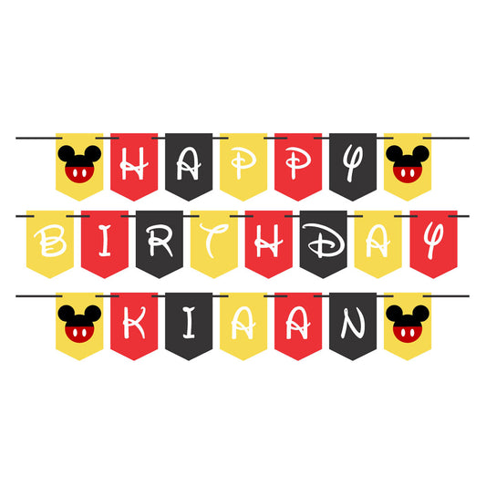 Mickey Mouse Theme Customized Bunting