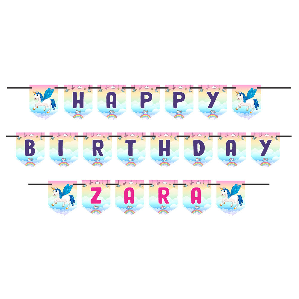Unicorn Theme Personalized Bunting