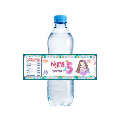 Mermaid Pastel Theme Water Bottle Sticker