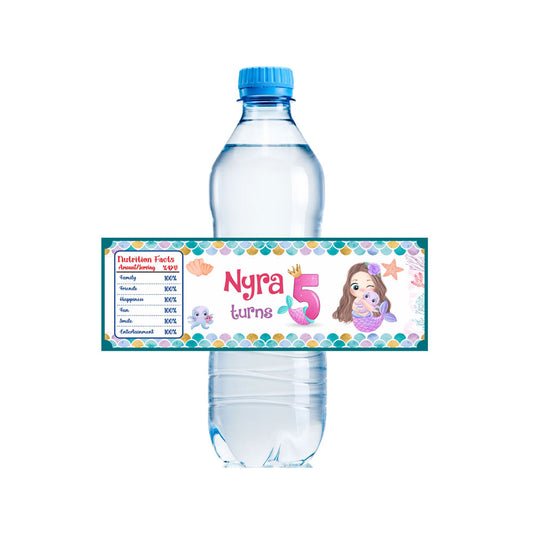 Mermaid Pastel Theme Water Bottle Sticker
