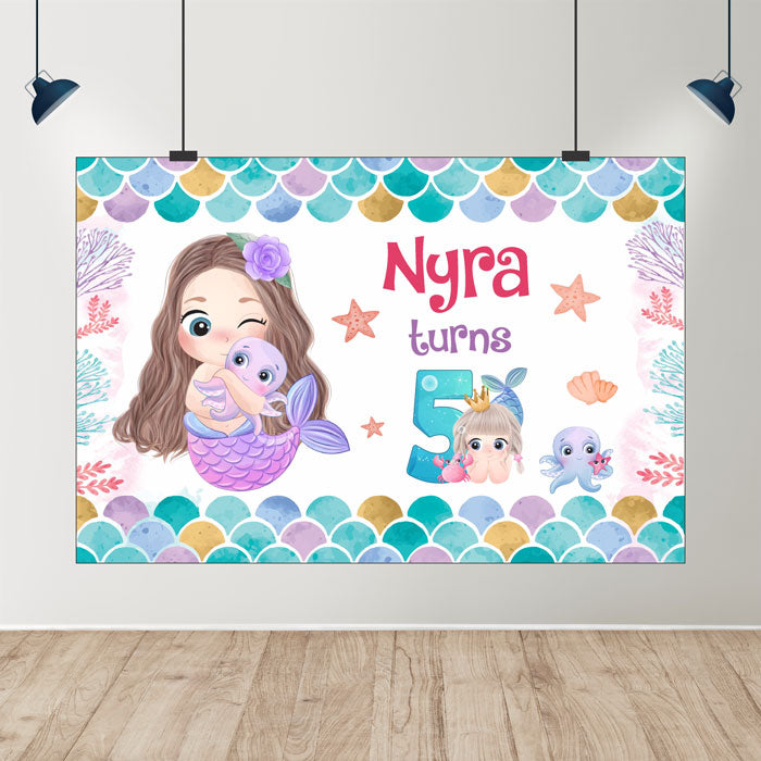 Mermaid Pastel Theme Backdrop