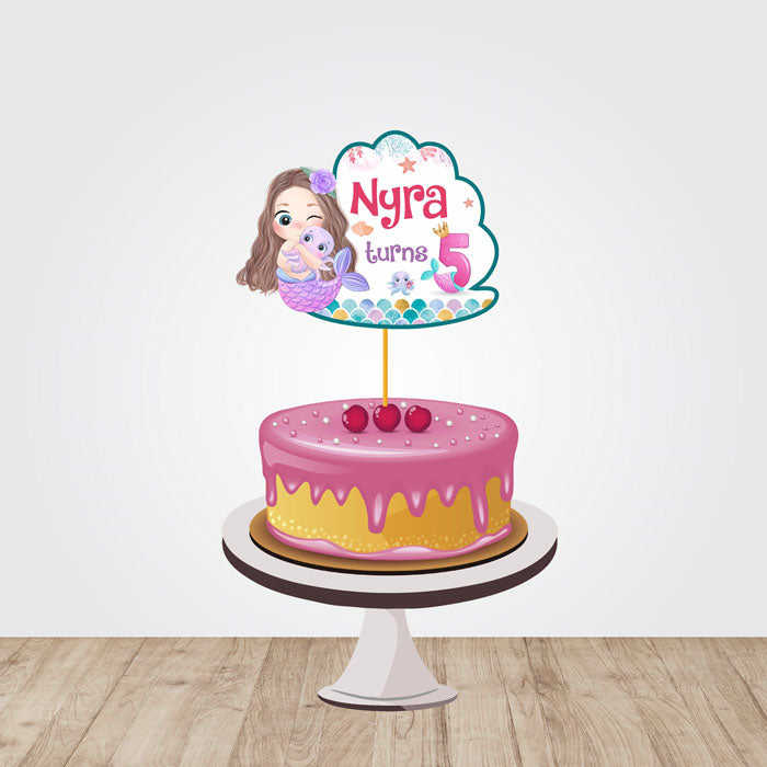 Mermaid Pastel Theme Caketopper