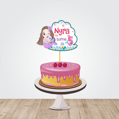 Mermaid Pastel Theme Caketopper