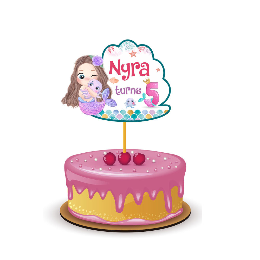 Mermaid Pastel Theme Caketopper