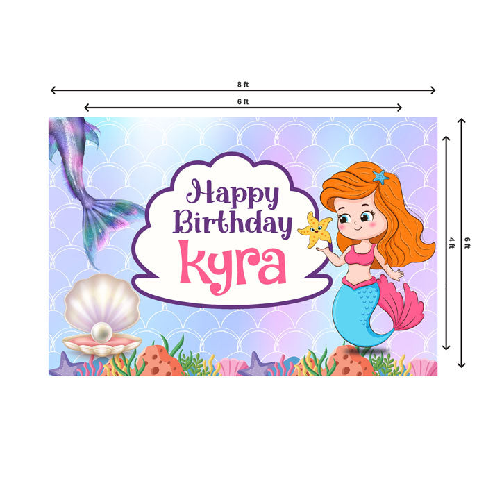 Mermaid Pastel Theme Personalized Backdrop