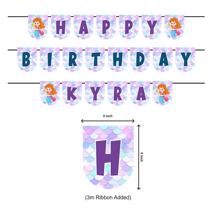 Mermaid Pastel Theme Customized Bunting