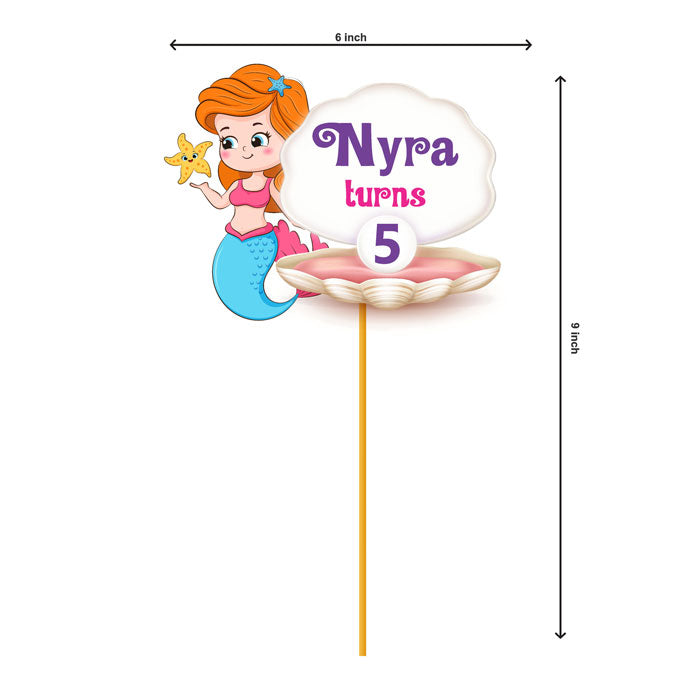 Mermaid Pastel Theme Customized Caketopper