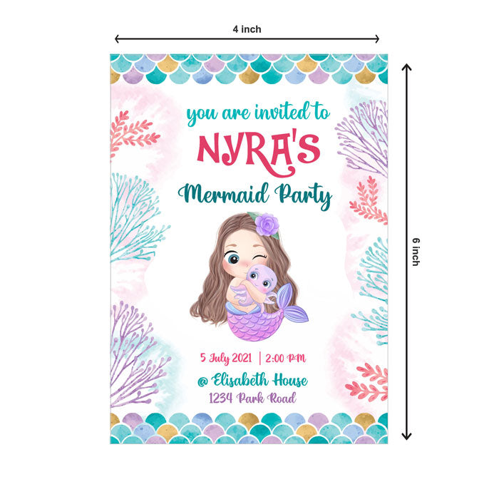 Mermaid Pastel Theme Invite