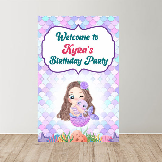 Mermaid Pastel Theme Personalized Welcome Board
