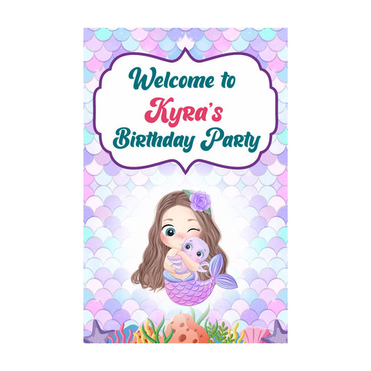 Mermaid Pastel Theme Personalized Welcome Board
