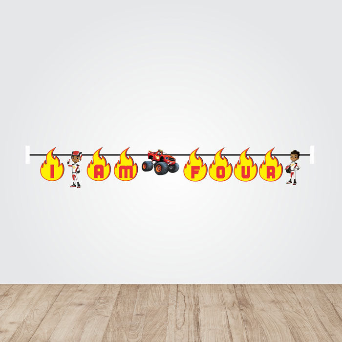 Blaze & Monster Truck Theme Age Bunting