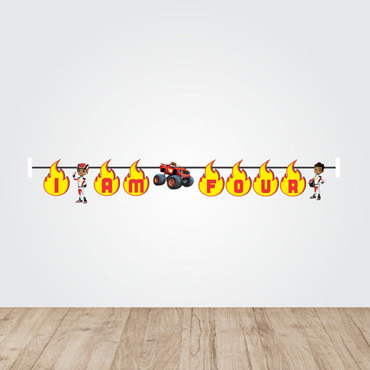 Blaze & Monster Truck Theme Age Bunting