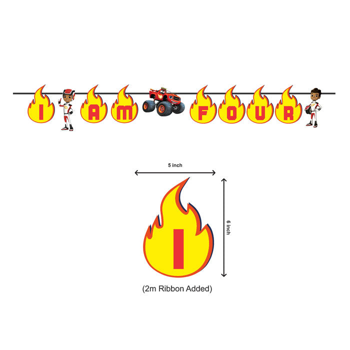 Blaze & Monster Truck Theme Age Bunting