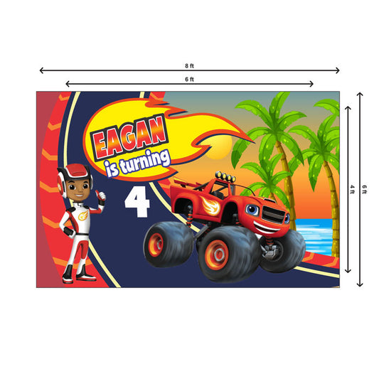 Blaze & Monster Truck Theme Backdrop