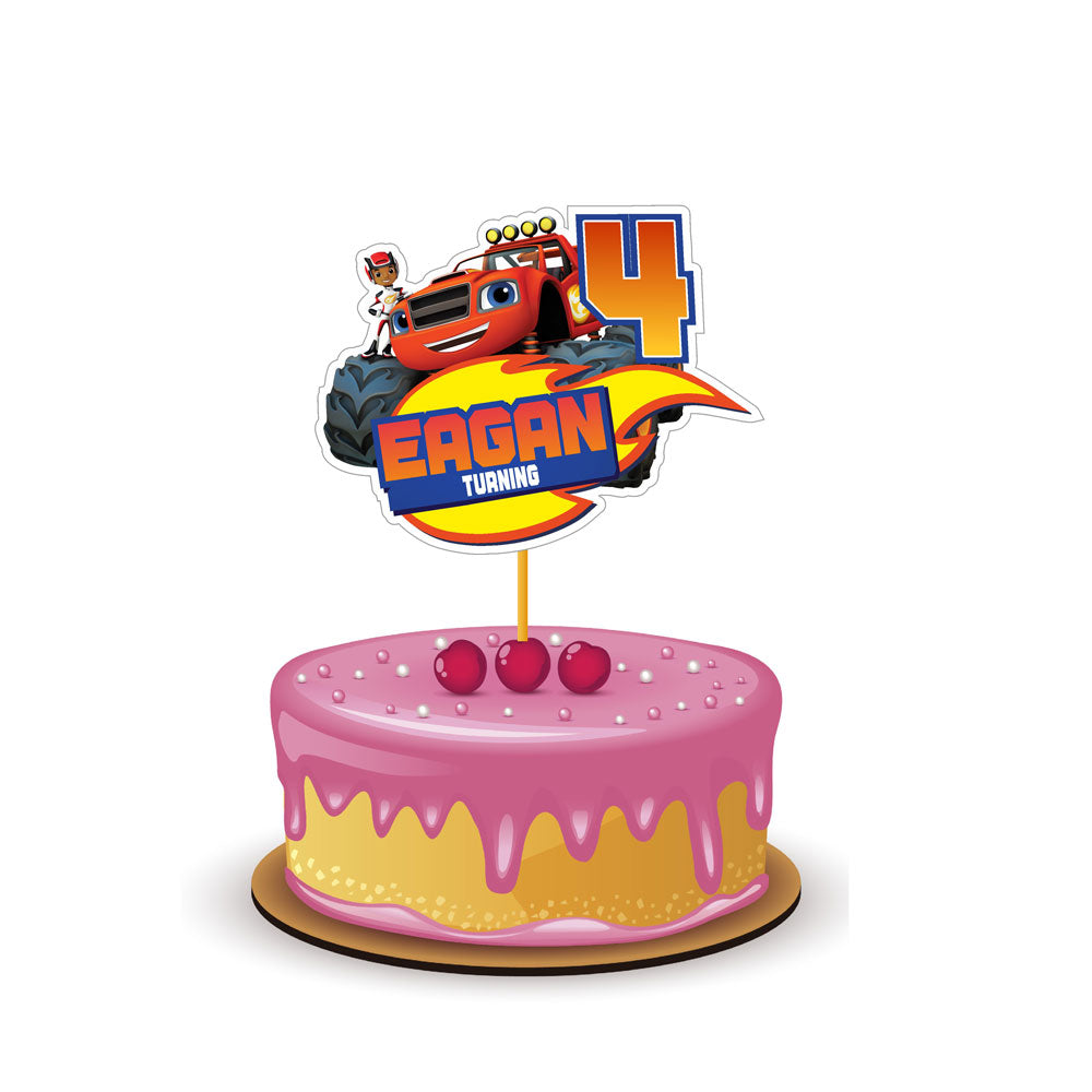 Blaze & Monster Truck Theme Caketopper