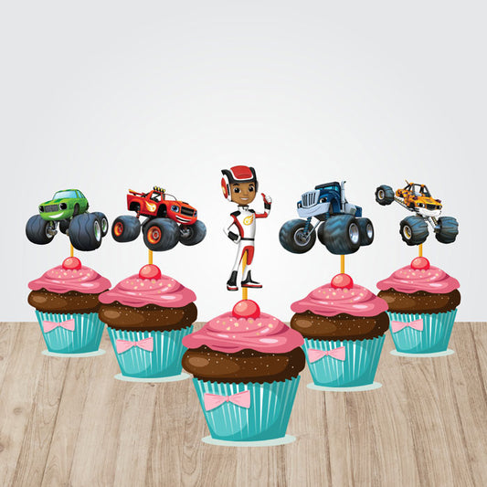 Blaze & Monster Truck Theme Cupcake Topper