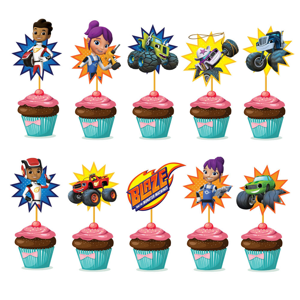 Blaze & Monster Truck Theme Classic Cupcake Topper