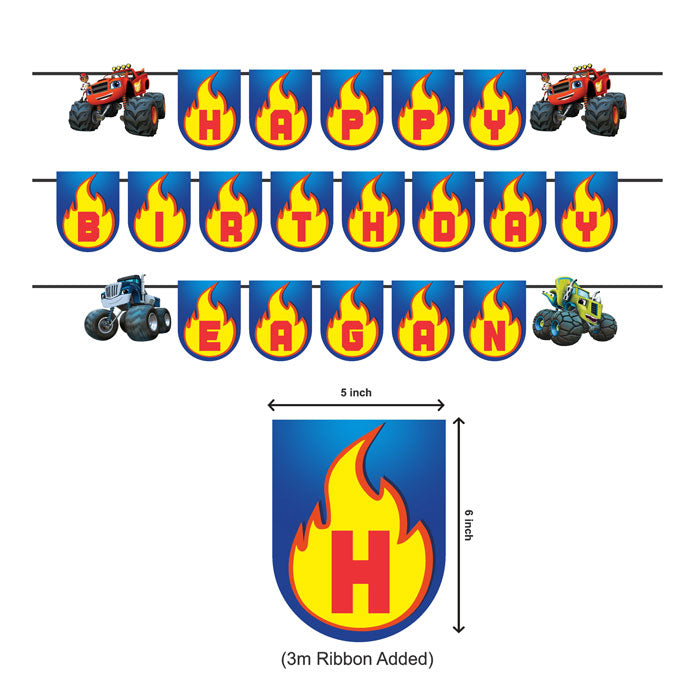 Blaze & Monster Truck Theme Personalized Bunting