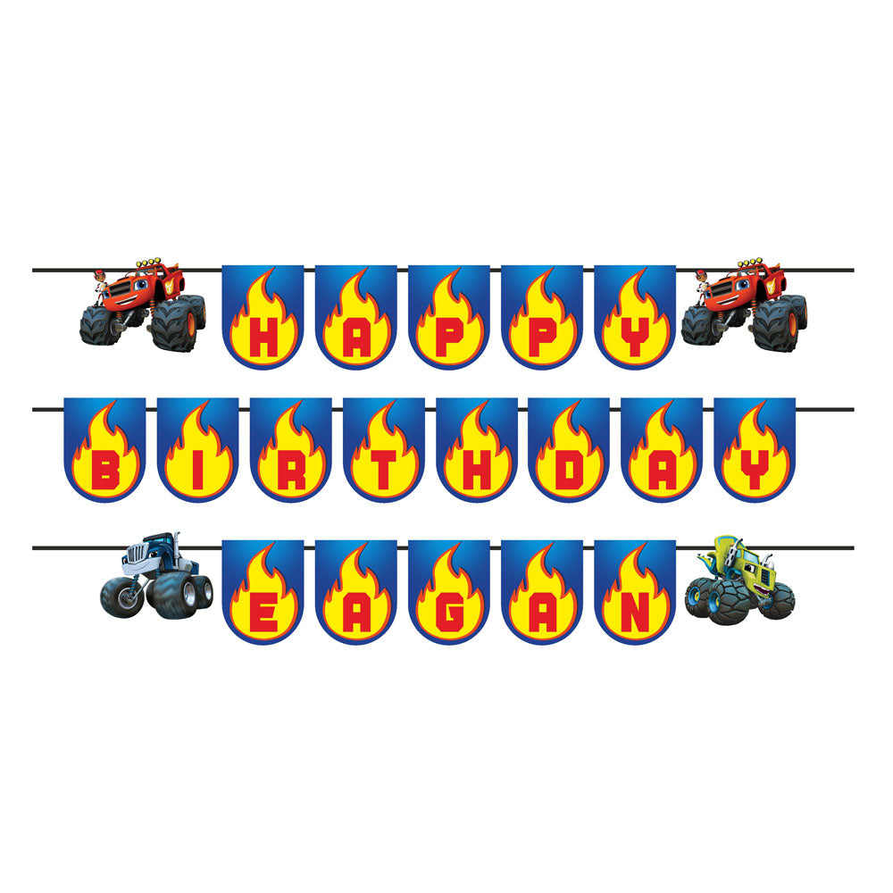 Blaze & Monster Truck Theme Personalized Bunting