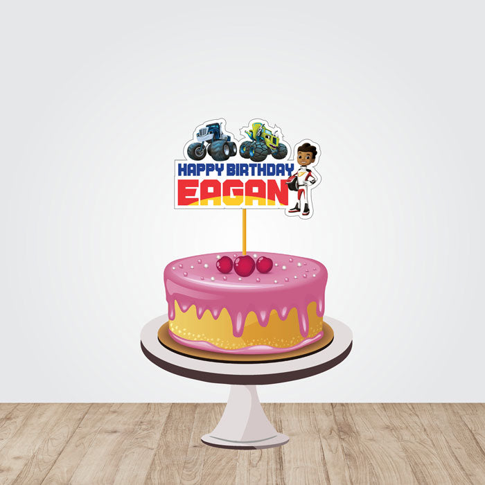 Blaze & Monster Truck Theme Personalized Caketopper