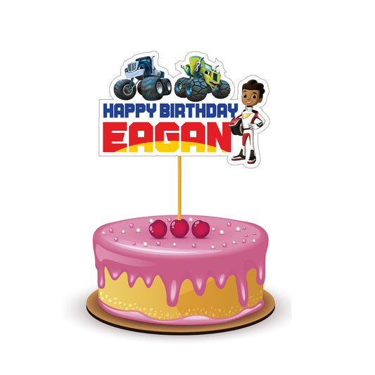 Blaze & Monster Truck Theme Personalized Caketopper