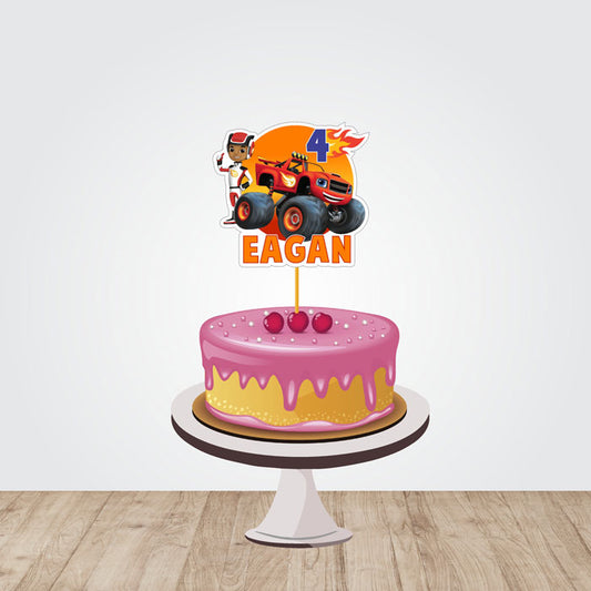 Blaze & Monster Truck Theme Customized Caketopper