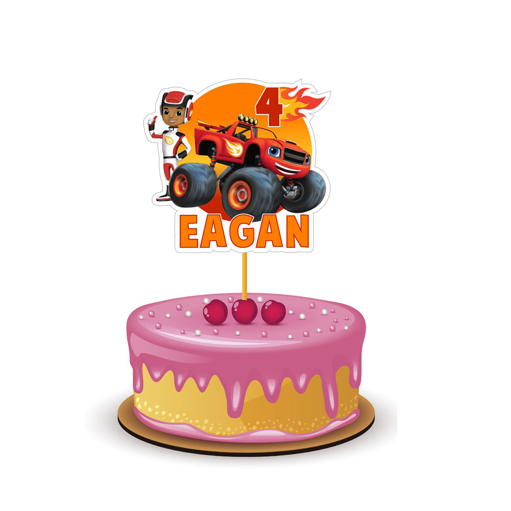 Blaze & Monster Truck Theme Customized Caketopper