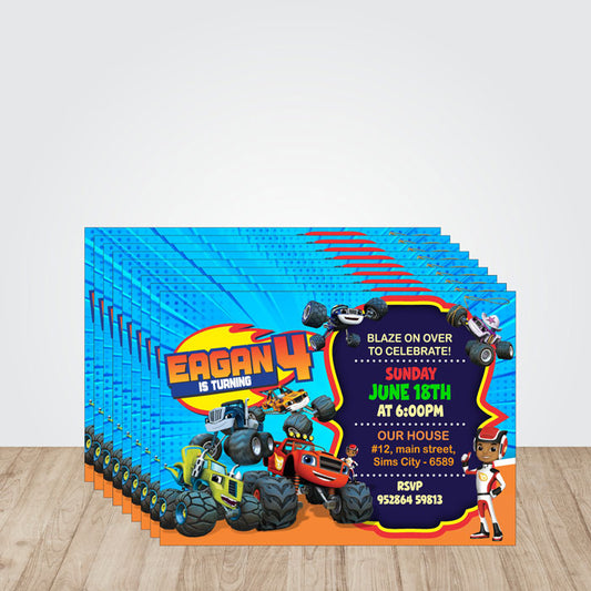 Blaze & Monster Truck Theme Invite