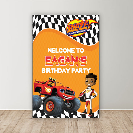 Blaze & Monster Truck Theme Personalized Welcome Board