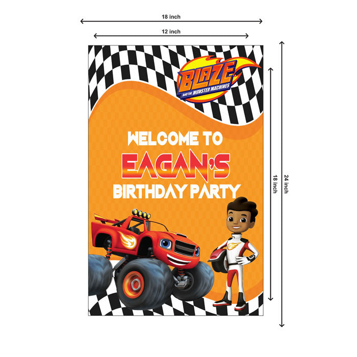 Blaze & Monster Truck Theme Personalized Welcome Board