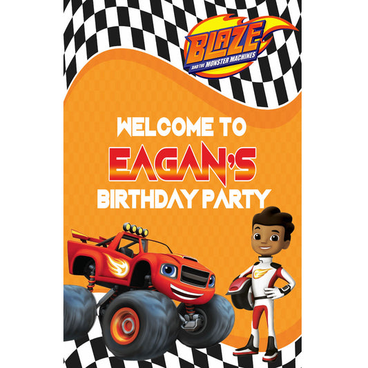 Blaze & Monster Truck Theme Personalized Welcome Board