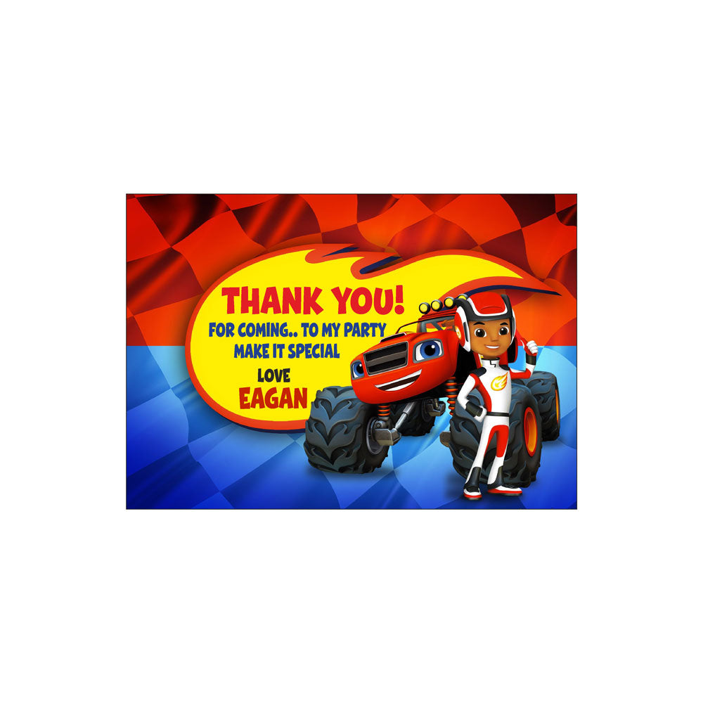 Blaze & Monster Truck Theme Thank You Cards