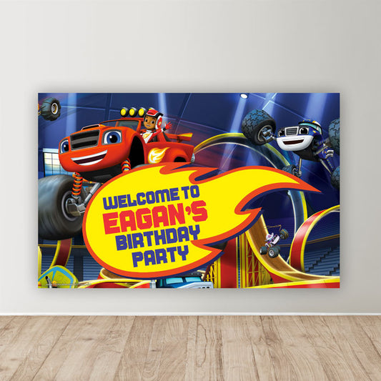 Blaze & Monster Truck Theme Welcome Board