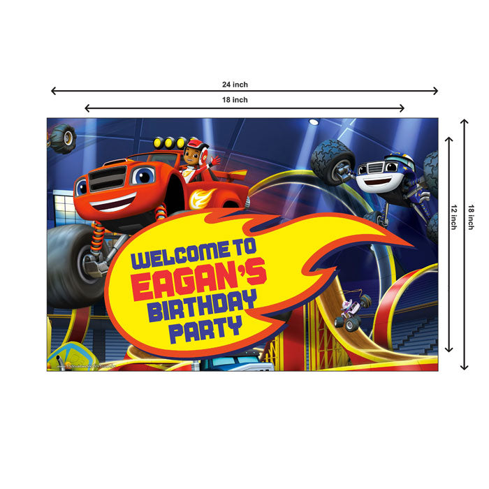 Blaze & Monster Truck Theme Welcome Board