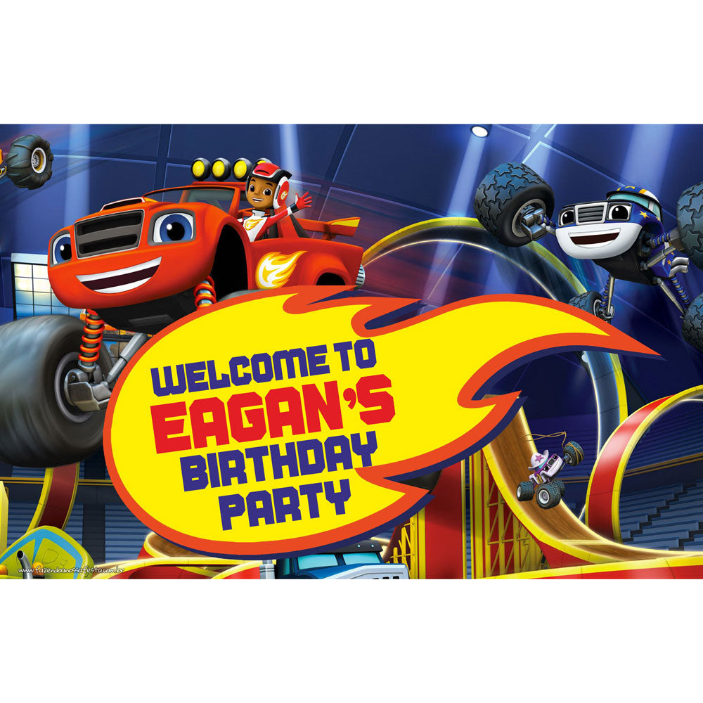 Blaze & Monster Truck Theme Welcome Board