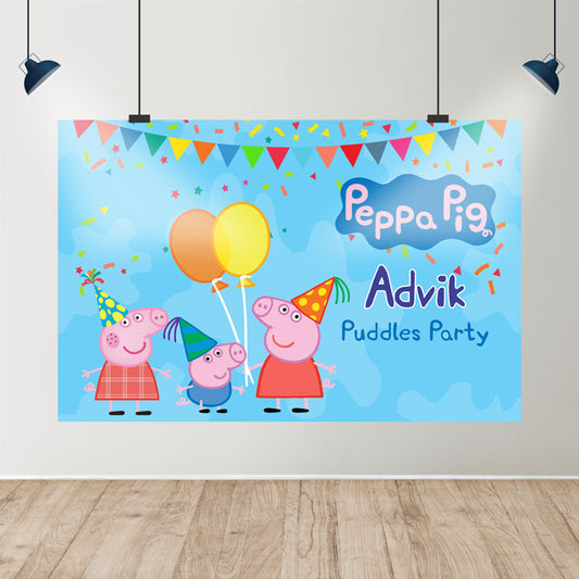 Peppa Pig Boy Theme Backdrop