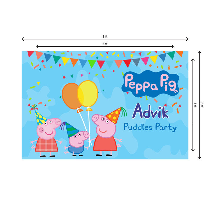 Peppa Pig Boy Theme Backdrop