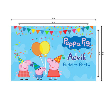 Peppa Pig Boy Theme Backdrop