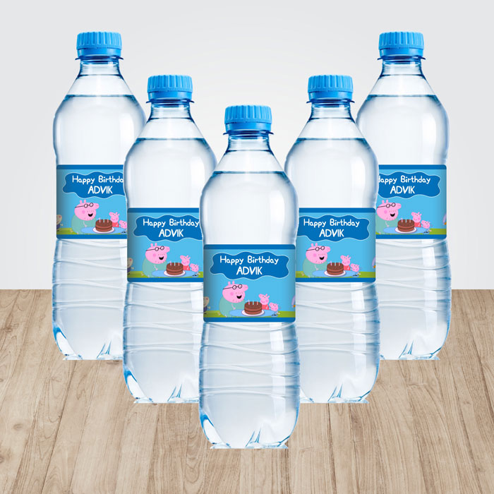 Peppa Pig Boy Theme Water Bottle Sticker