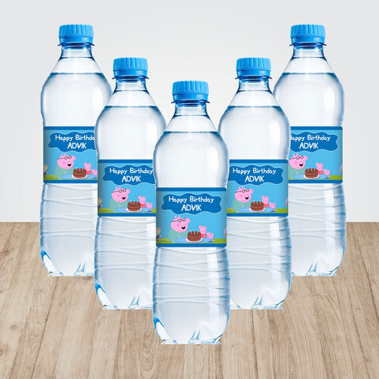 Peppa Pig Boy Theme Water Bottle Sticker