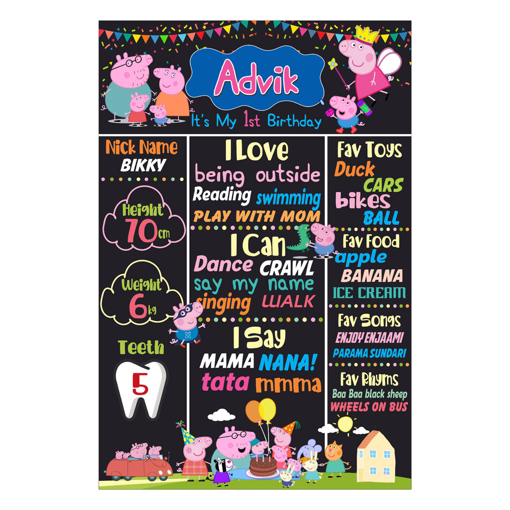 Peppa Pig Boy Theme Chalkboard