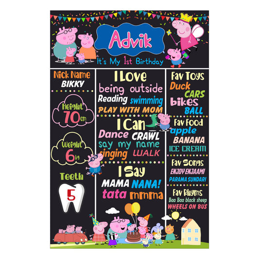 Peppa Pig Boy Theme Chalkboard