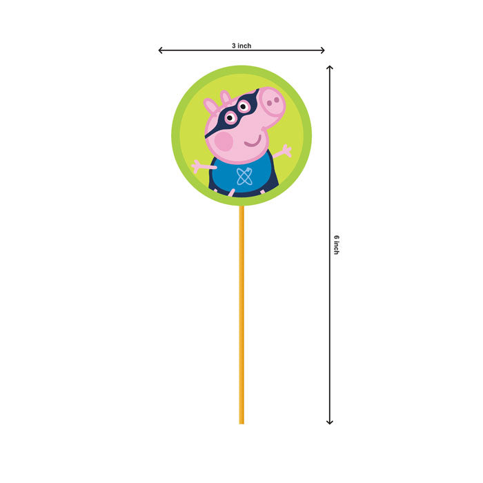 Peppa Pig Boy Theme Round Cupcake Topper