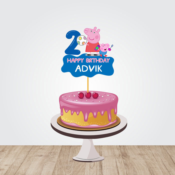 Peppa Pig Boy Theme Personalized Caketopper