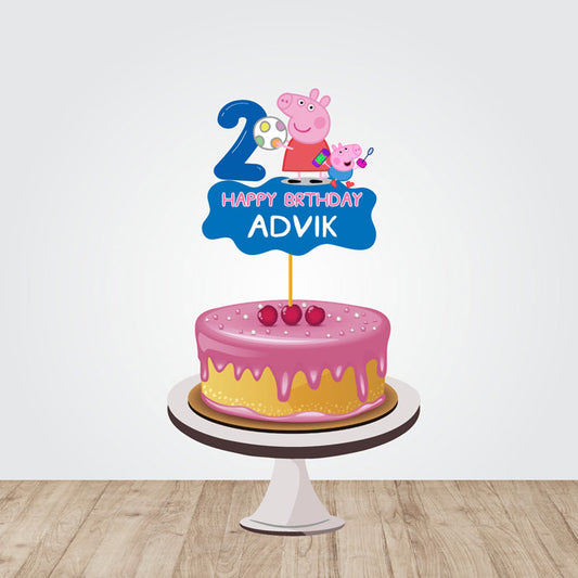 Peppa Pig Boy Theme Personalized Caketopper