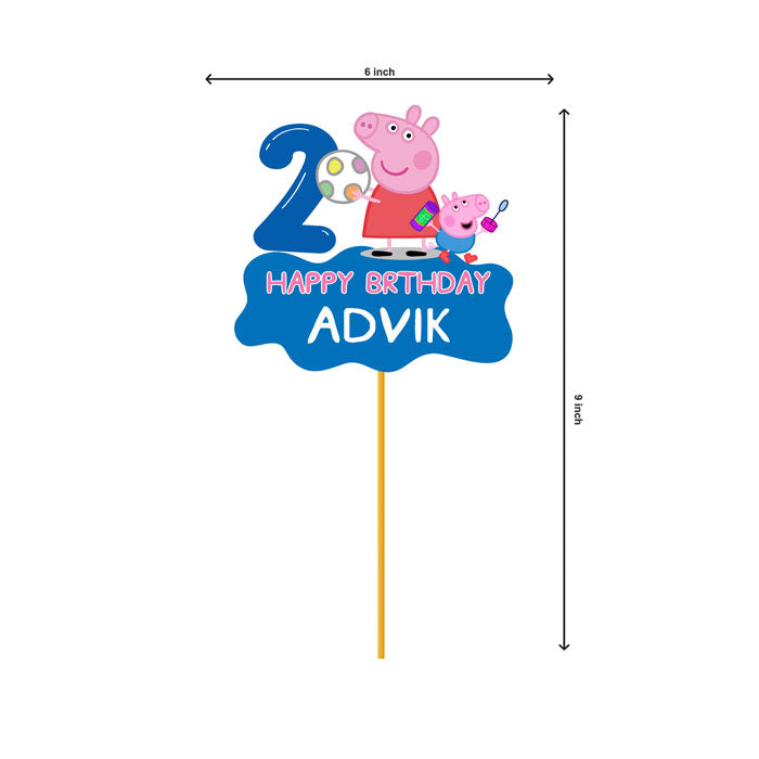 Peppa Pig Boy Theme Personalized Caketopper