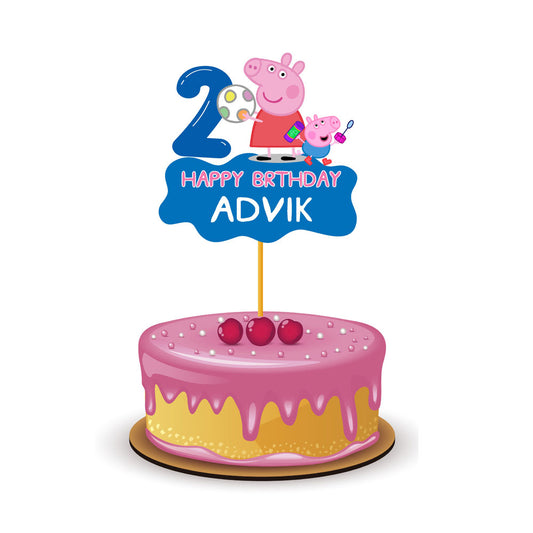 Peppa Pig Boy Theme Personalized Caketopper