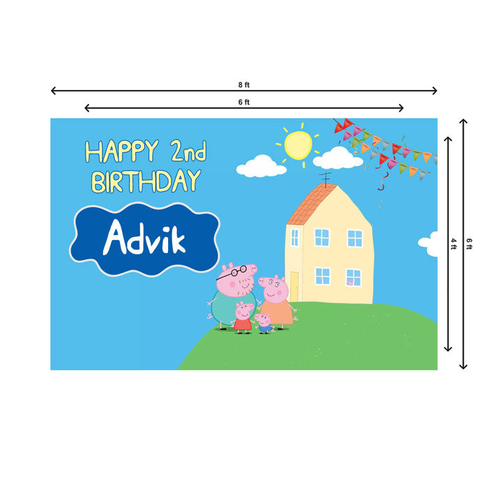 Peppa Pig Boy Theme Customized Backdrop
