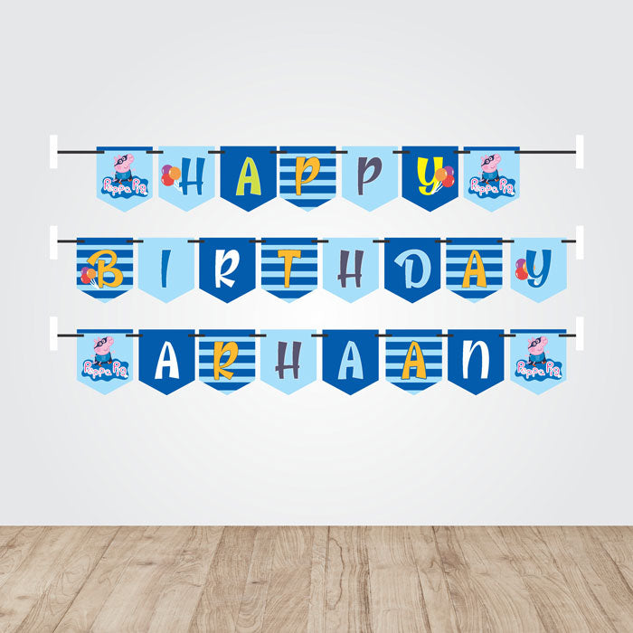 Peppa Pig Boy Theme Personalized Bunting